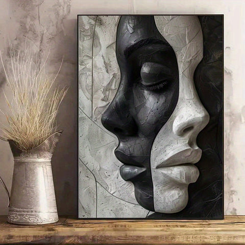 Abstract Weibliches 3D Porträt – DIY Leinwand Set für Kunstliebhaber