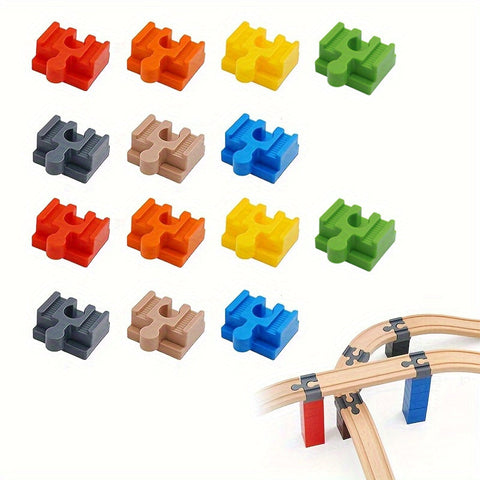 Set von 7-14 Bunt Holzgleisadaptern – Verstellbare Verbindungen für den Modellbau