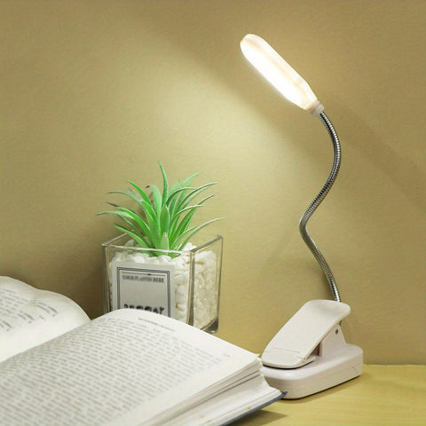 Flexible Cliplampe - Tragbare Leselampe mit Verstellbarem Hals für Zuhause oder Unterwegs