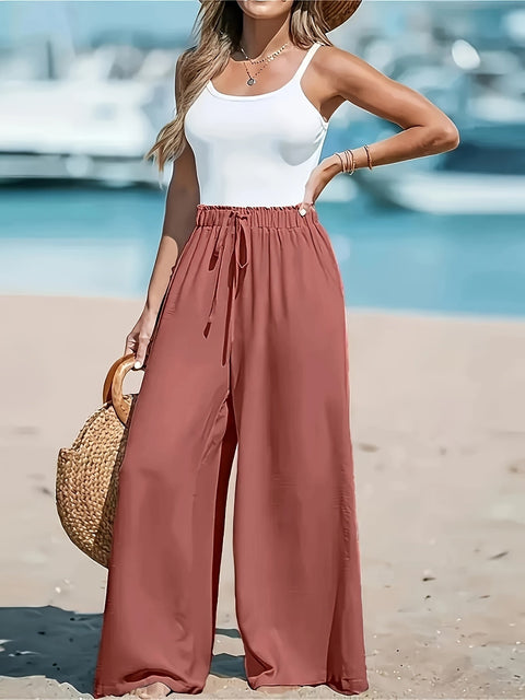 Damen Hohe Taille Weite Hose – Bequem und Elegant