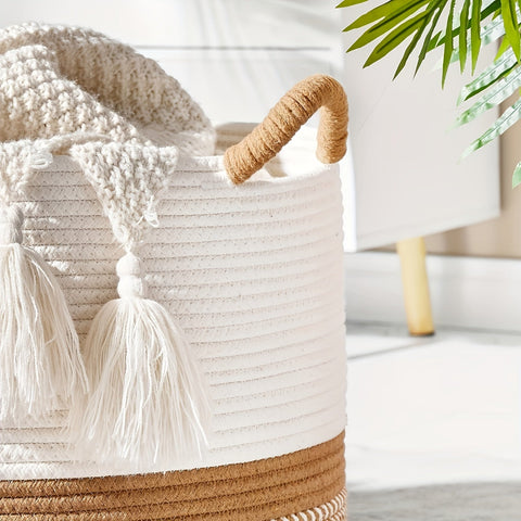 Boho Baumwollaufbewahrungskorb - Stilvolle und Praktische Lösung