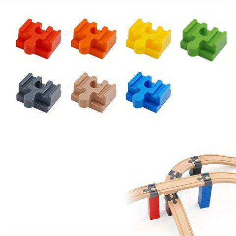 Set von 7-14 Bunt Holzgleisadaptern – Verstellbare Verbindungen für den Modellbau