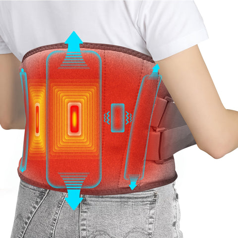 Drahtloser Heizmassagegurt für Rücken und Taille – 3 Einstellbare Wärme- und Vibrationsmodi für Maximale Entspannung