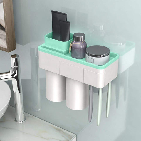 ToothCare - Praktischer Zahnbürstenhalter mit Zahnpastaspender