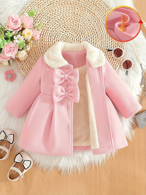 Lotte Winterjacke für Kinder - Elegant mit Schleife und Plüschkragen für kalte Tage