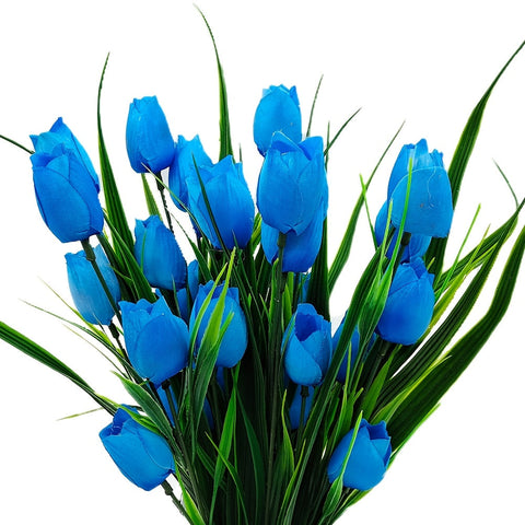 Set aus 6 Bundles Kunst-Tulpen – UV-beständig und realistisch für Garten- und Innendekoration