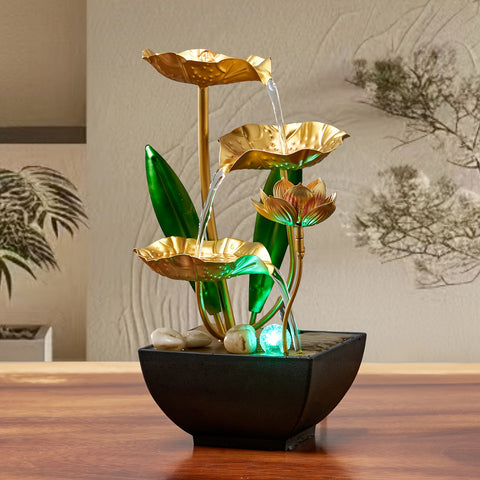 Serene Lotus Innenbrunnen – Beruhigend und Atmosphärisch
