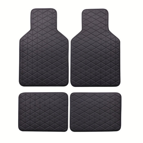 Set von 4 Wasserdichten PU-Leder Fußmatten für Autos – Stilvoll und Langlebig