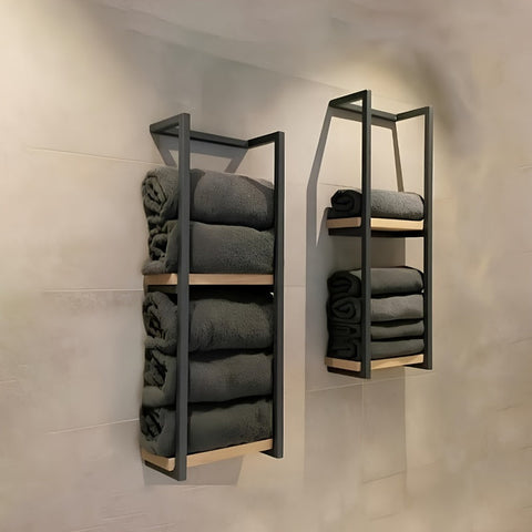 Industrielles Handtuchregal mit Regalen – Elegantes und Funktionales Wandmöbel