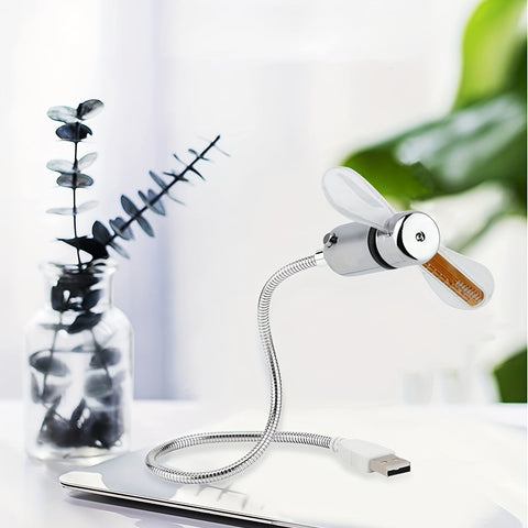 Tragbarer USB LED Tischventilator mit Zeitanzeige