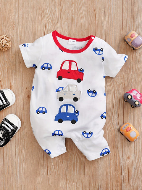 Verspielter Auto Babystrampler für Babys – Perfekt für Sommerabenteuer