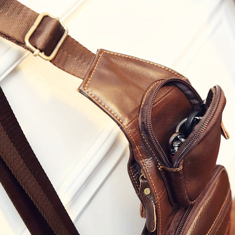Vintage Klassische Leder Slingtasche – Kompakt und Langlebig