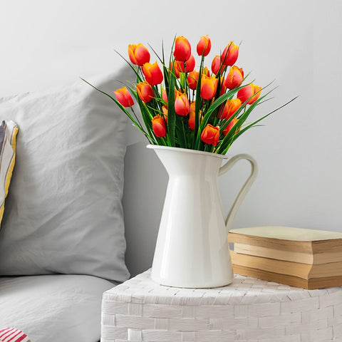 Set aus 6 Bundles Kunst-Tulpen – UV-beständig und realistisch für Garten- und Innendekoration