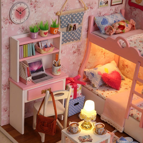 Verzauberndes Mädchenzimmer Puppenhaus - Niedliches und Detailliertes DIY-Modell