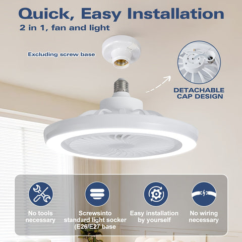 LED Slimme Ventilatorlampe – Dimmbar und Leise