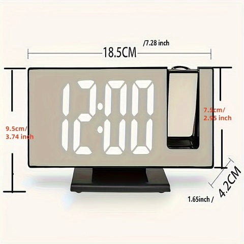 Digitale Spiegelwecker mit Projektionsfunktion – Großes LED-Display und multifunktionale Alarmfunktion