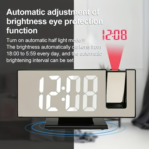 Digitale Spiegelwecker mit Projektionsfunktion – Großes LED-Display und multifunktionale Alarmfunktion