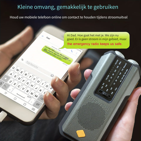 Daykit Tragbares AM/FM Radio – Mit Solarpanel und Taschenlampe
