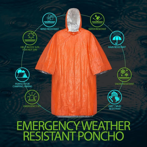 StormGuard Notfall-Ponchos - Wasserdichte und Thermische Schutz