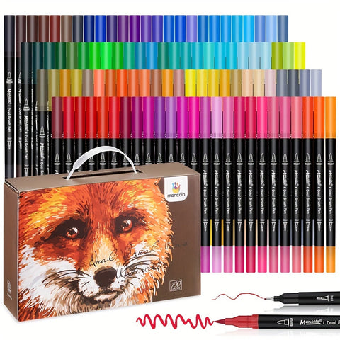 100 Farben Dual-Tip Stifte Set – Vielseitige Fineliner und Pinselspitzen für kreative Projekte