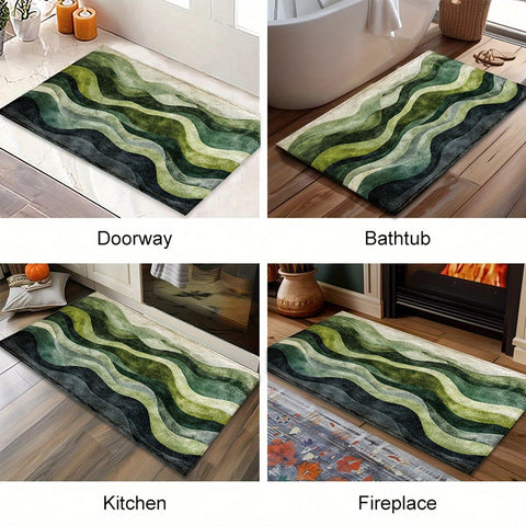 Geometrische Wellen-Badmatte – Perfekt für Badezimmer oder Eingangsbereich