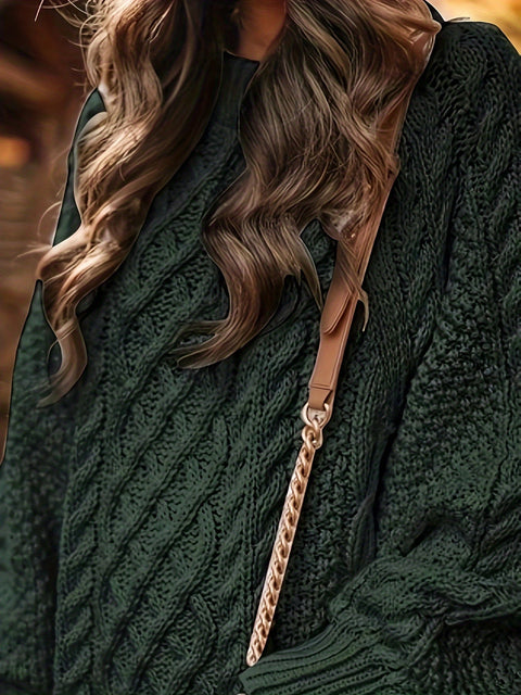 Luxe Strick Herbstkleid - Warm, Stilvoll und Bequem