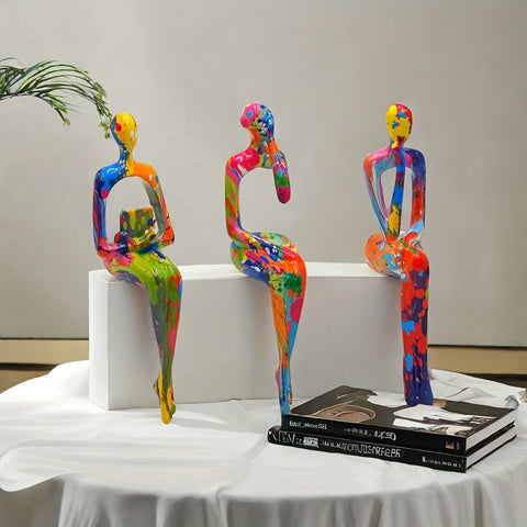 KleurExplosie Kunstfiguren Set - Für einen Kühn und Kreativen Einrichtungsstil