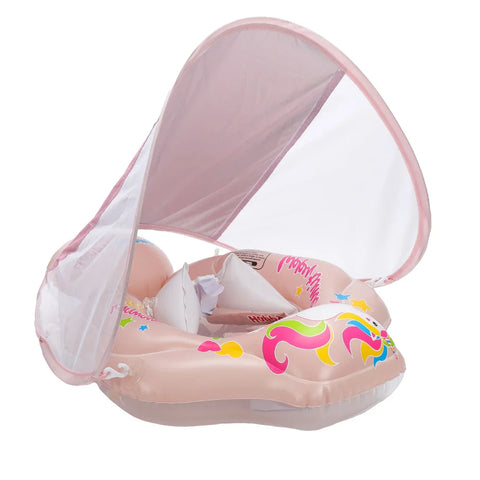 Aufblasbarer Baby Schwimmring mit Sonnenschutz – Schutz und Spaß