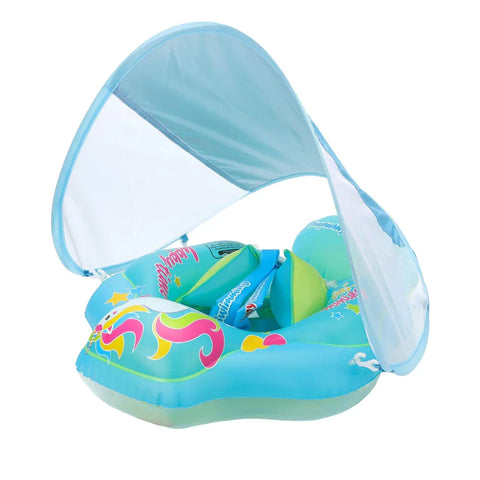 Aufblasbarer Baby Schwimmring mit Sonnenschutz – Schutz und Spaß