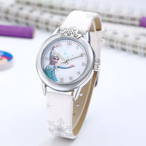 Frozen Prinzessin Elsa Uhr für Kinder – Lederarmband und Magisches Design