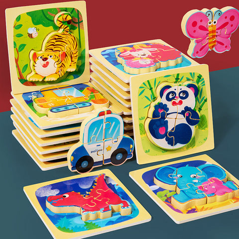 Holzpuzzle mit Tieren für Kinder - Pädagogisch und Spaßig