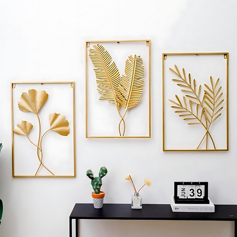 LuxiLeaf - Goldene Wanddekoration