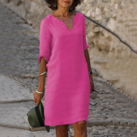 Bequeme Leinen Sommerkleid für Damen – Elegant und Frisch