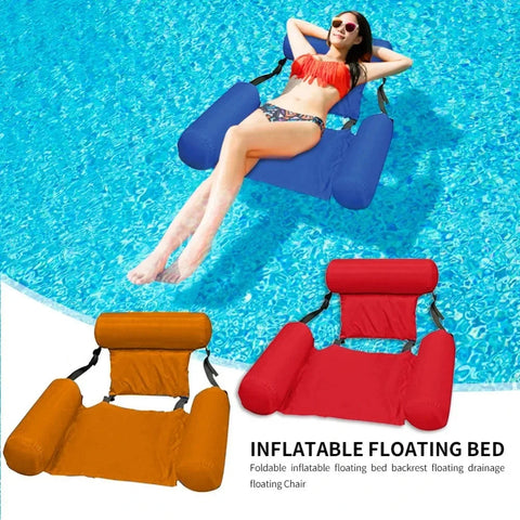 Luxe Aufblasbarer Wasserstuhl mit Rückenlehne - Schwimmende Liegestuhl für Pool und See