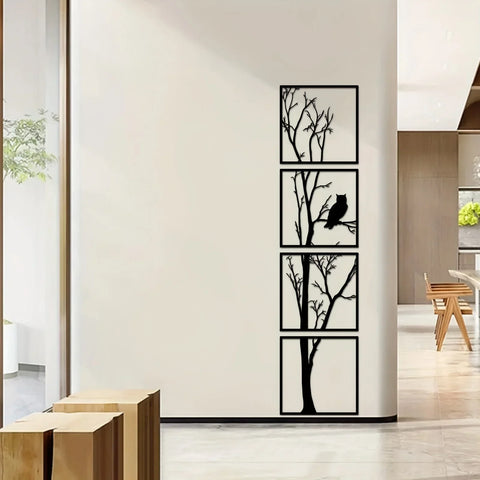 Wanddekoration Baum und Eule - Minimalistisch und Stilvoll