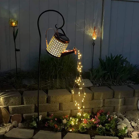 Gießkanne Gartenlampe mit Sprühbeleuchtung – Magische Außenbeleuchtung mit Solarenergie