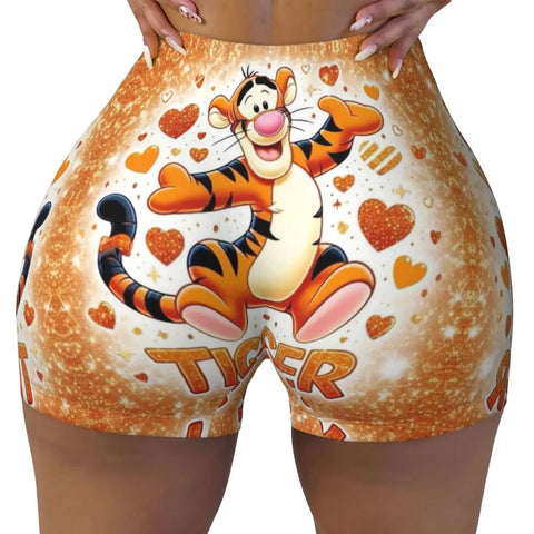 Tigger-Druck Yoga- und Sportshorts für Frauen – Komfortabel und Stilvoll für Aktive Tage