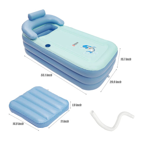 Aufblasbare Babybadewanne mit Kissenstütze – Bequemes und sicheres Schwimmbad für Babys