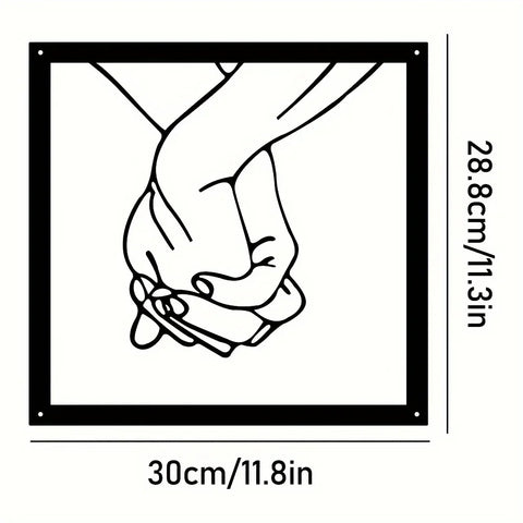 Verbunden Hände Metall Wanddekoration – Minimalistisch und Verbindend