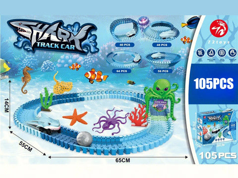 Elektrische Haifisch-Bahn Puzzle-Set – Kreatives Bau-Spielzeug für Kinder