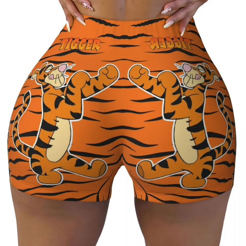 Tigger-Druck Yoga- und Sportshorts für Frauen – Komfortabel und Stilvoll für Aktive Tage
