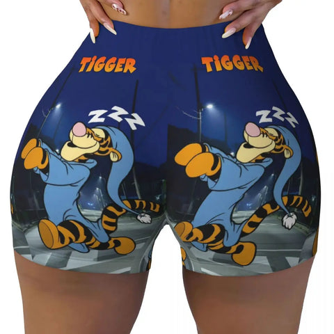 Tigger-Druck Yoga- und Sportshorts für Frauen – Komfortabel und Stilvoll für Aktive Tage