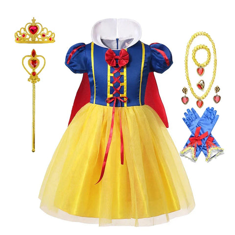 Schneewittchen Prinzessinnenkleid – Mit Umhang, Tiara und Magischen Accessoires