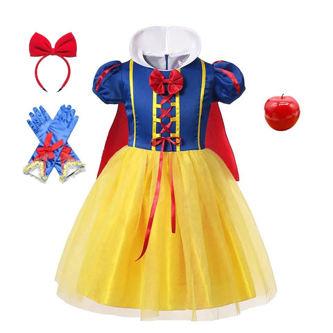 Schneewittchen Prinzessinnenkleid – Mit Umhang, Tiara und Magischen Accessoires