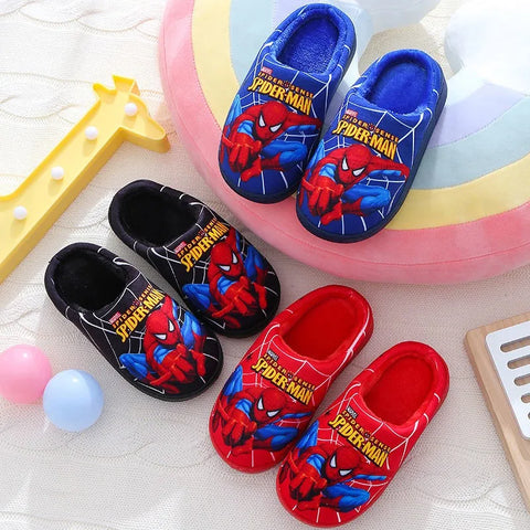 Spider-Man Kinder Hausschuhe – Weiche Baumwollhausschuhe für drinnen im Herbst und Winter