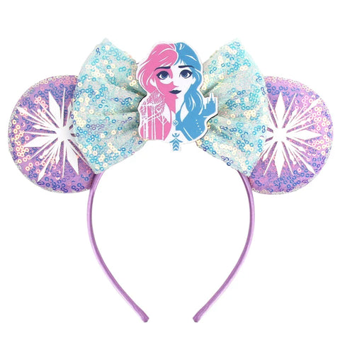 Frozen Haaraccessoires – Elsa und Anna Mickey Mouse Ohren Haarbänder für Mädchen