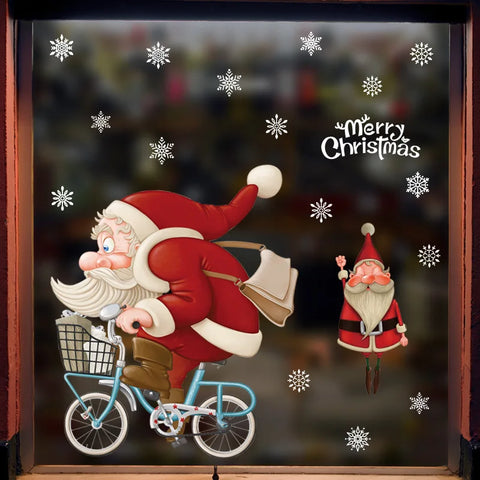 KerstRaamdecoratie - Festliche Dekoration mit Weihnachtsmann und Tieren für eine Gemütliche Weihnacht