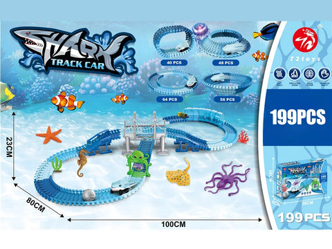 Elektrische Haifisch-Bahn Puzzle-Set – Kreatives Bau-Spielzeug für Kinder