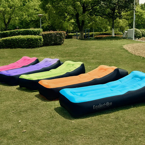 Aufblasbare Luftbank für draußen - Tragbare Liege für Camping und Strand