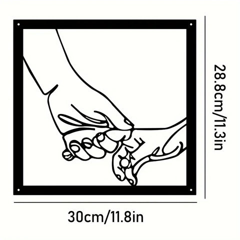 Verbunden Hände Metall Wanddekoration – Minimalistisch und Verbindend